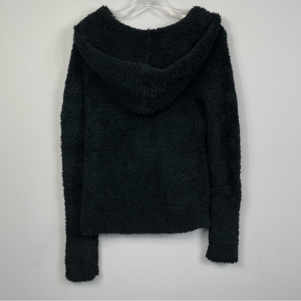 Barefoot Dreams CozyChic Relaxed Zip Up Pocket Hoodie Fuzzy Jacket Black 515 M - Picture 9 of 14